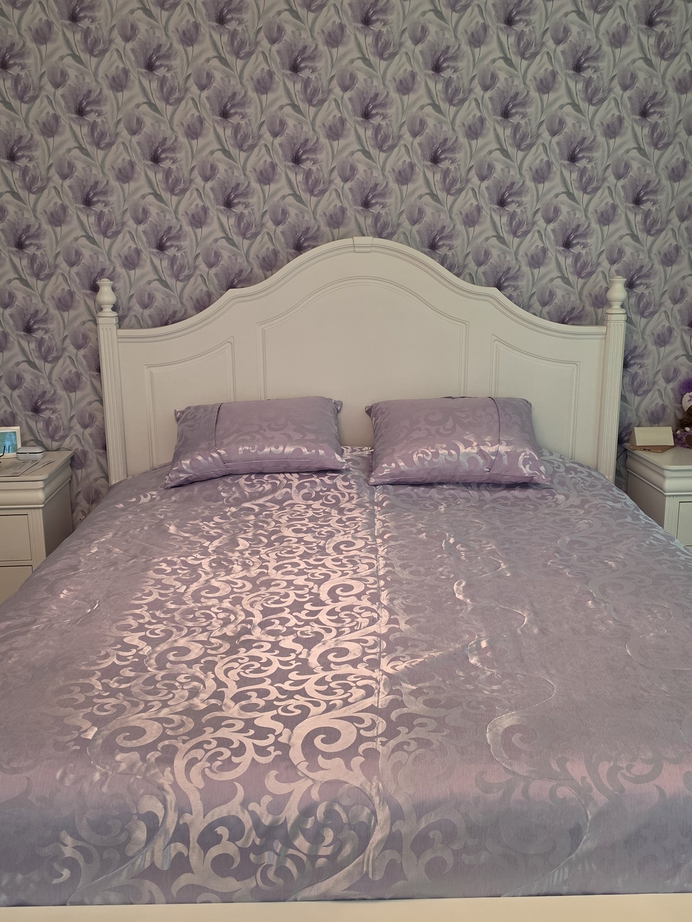 Lavender Decorative Damask Comforter Set - Unbranded